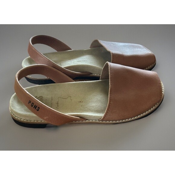 PONS Avarcas In Atomic Brown Sandals Classic Style Slip On Size 8 - Picture 3 of 7